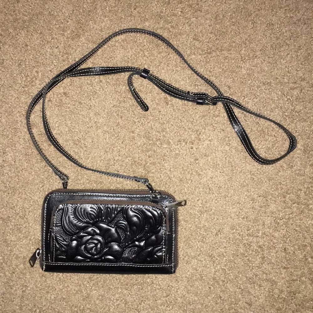 Patricia Nash leather wallet with Crossbody strap